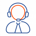 Help Desk blue and orange