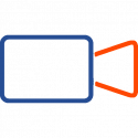 camera blue and orange icon camera blue and orange icon