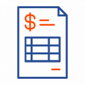 invoice blue and orange icon