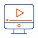 monitor with play button icon monitor with play button icon