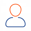 user blue and orange icon